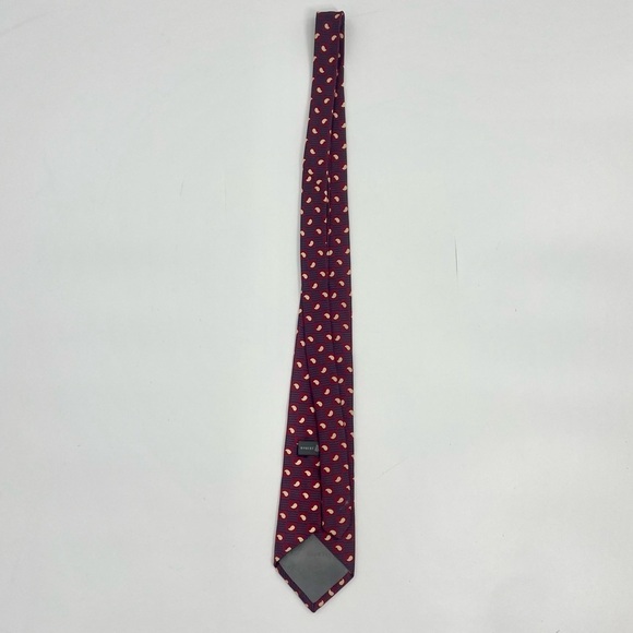 ROBERT TALBOTT Classic Power HAND SEWN ALL SILK Red / Blue/ Cream GEOMETRIC TIE. - Picture 3 of 8